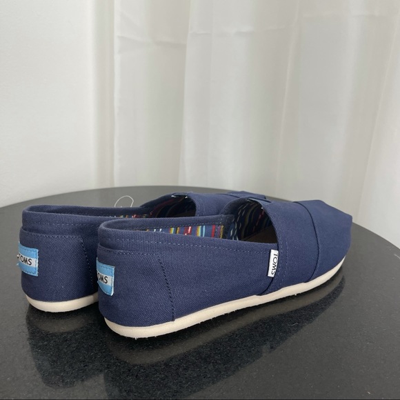 TOMS Classic Navy Canvas Alpargatas Flats Loafers - Picture 4 of 15